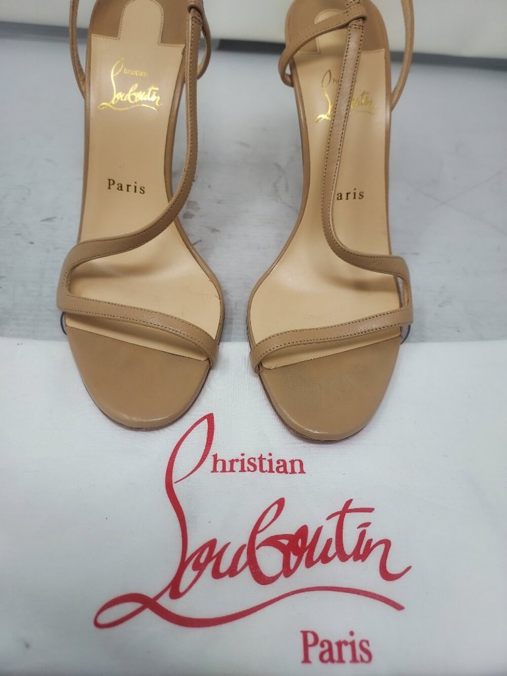CHRISTIAN LOUBOUTIN Rosalie Strass Nude Strappy Heel Sandal - Picture 9 of 12
